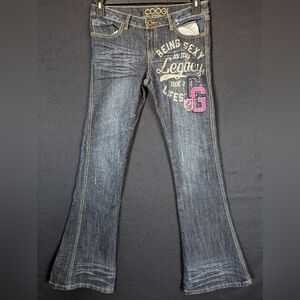 Coogi Boot Cut distressed ladies Jean "Being Sexy is My Legacy" Vintage…
